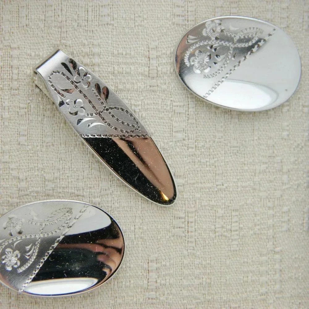 Vintage Silver Tone SPEIDEL Floral Embossed